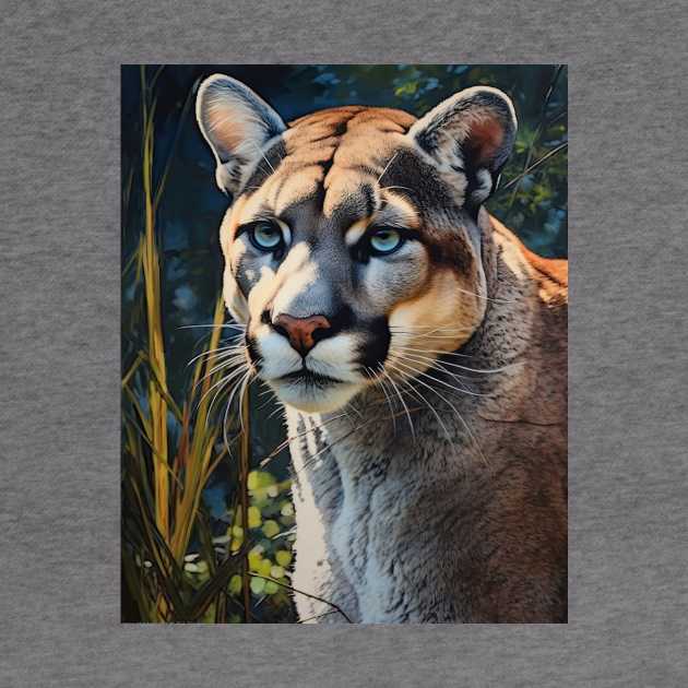 Oil Paint Hyperrealism: Majestic Zoo Cougar by ABART BY ALEXST 
